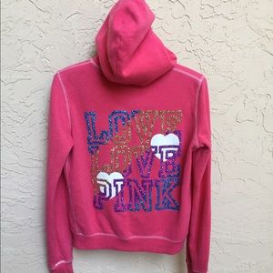 💖 PINK Zip up Jacket Sz = Sm EUC